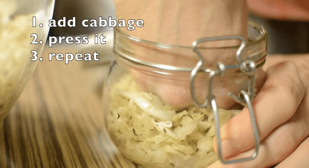 slicing cabbage