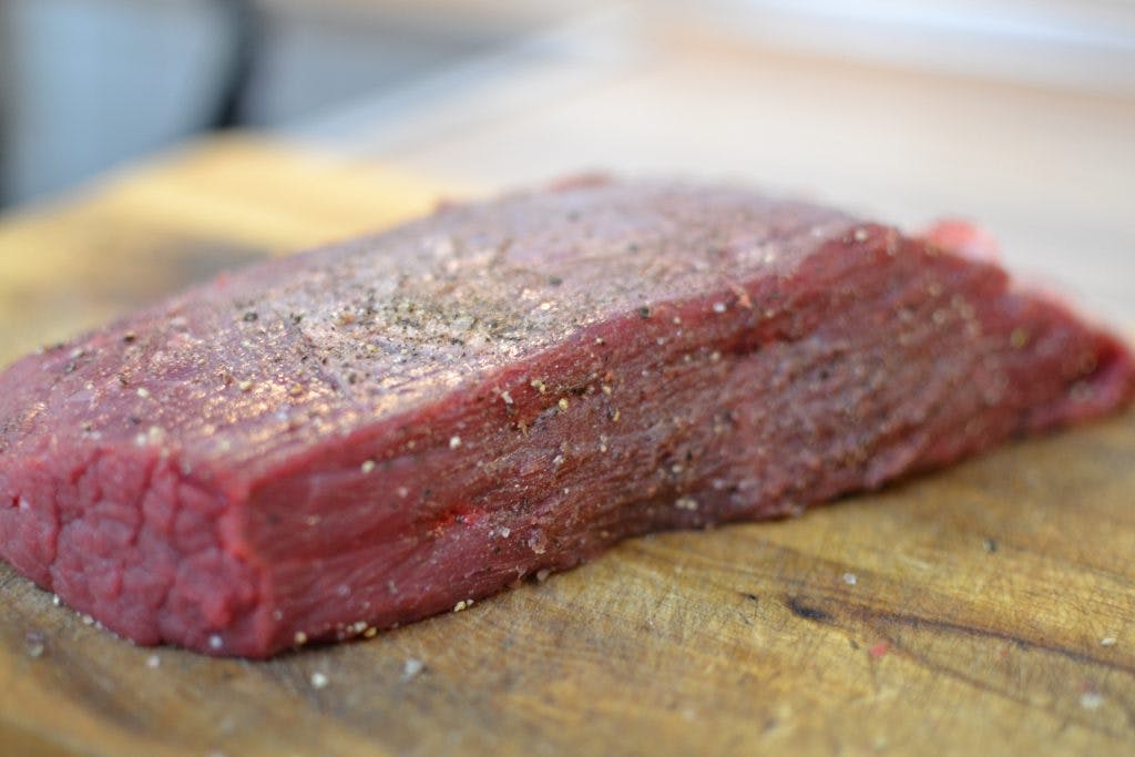 Raw flank steak